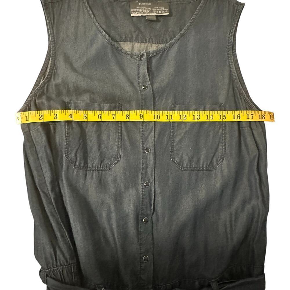 Morgan City Blue Chambray Sleeveless Jumpsuit (L) - Picture 9 of 12